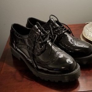 Black Platform Pleather Shoes